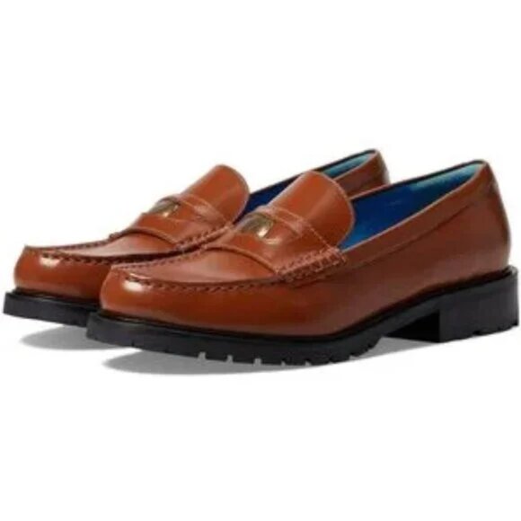 NEW  Free People Liv LEATHER loafers  in brown   3T79 - Picture 9 of 10